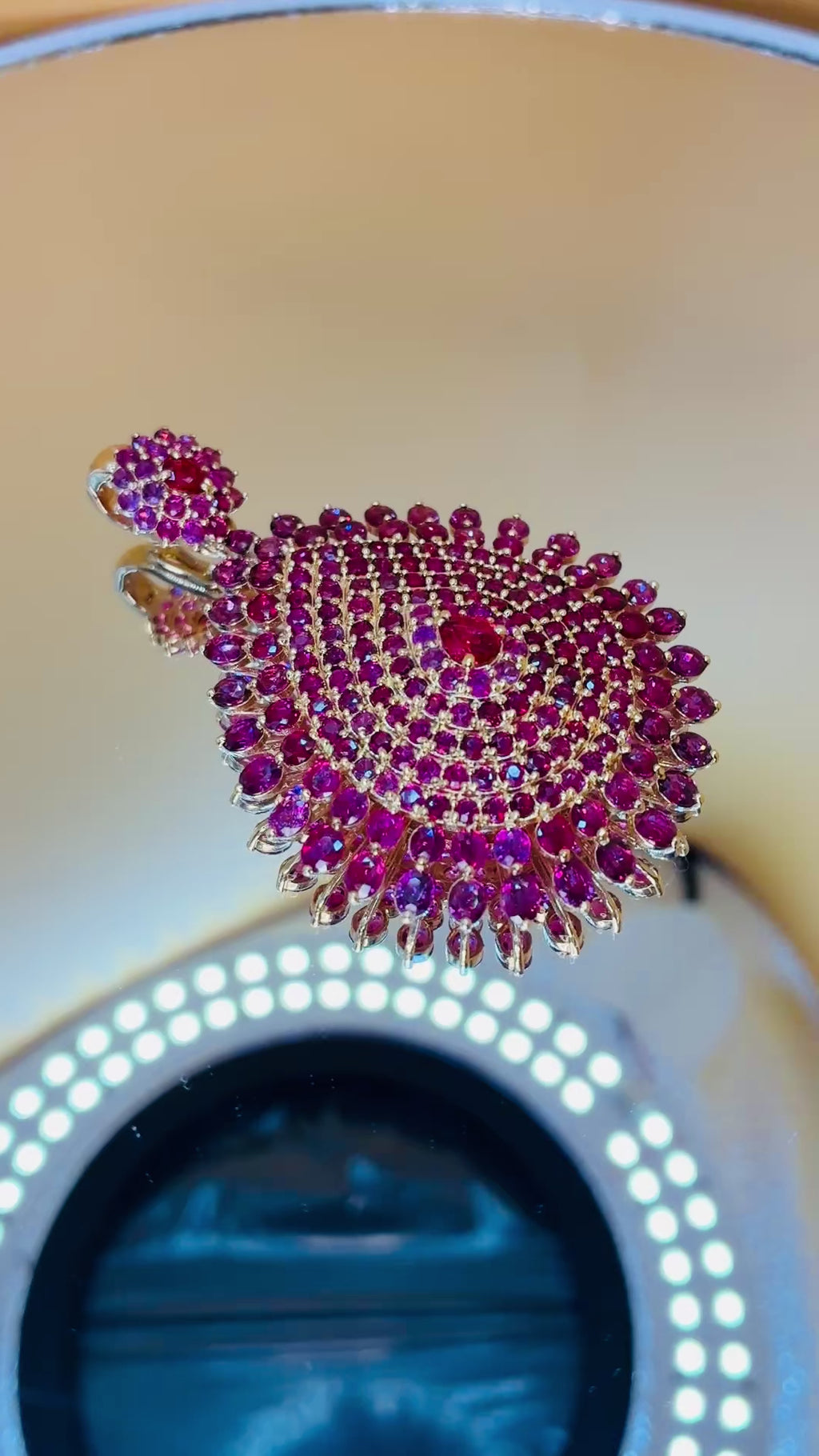 Ruby Pendant 18K Gold Size ( 2.1/4"x 1.3/4")