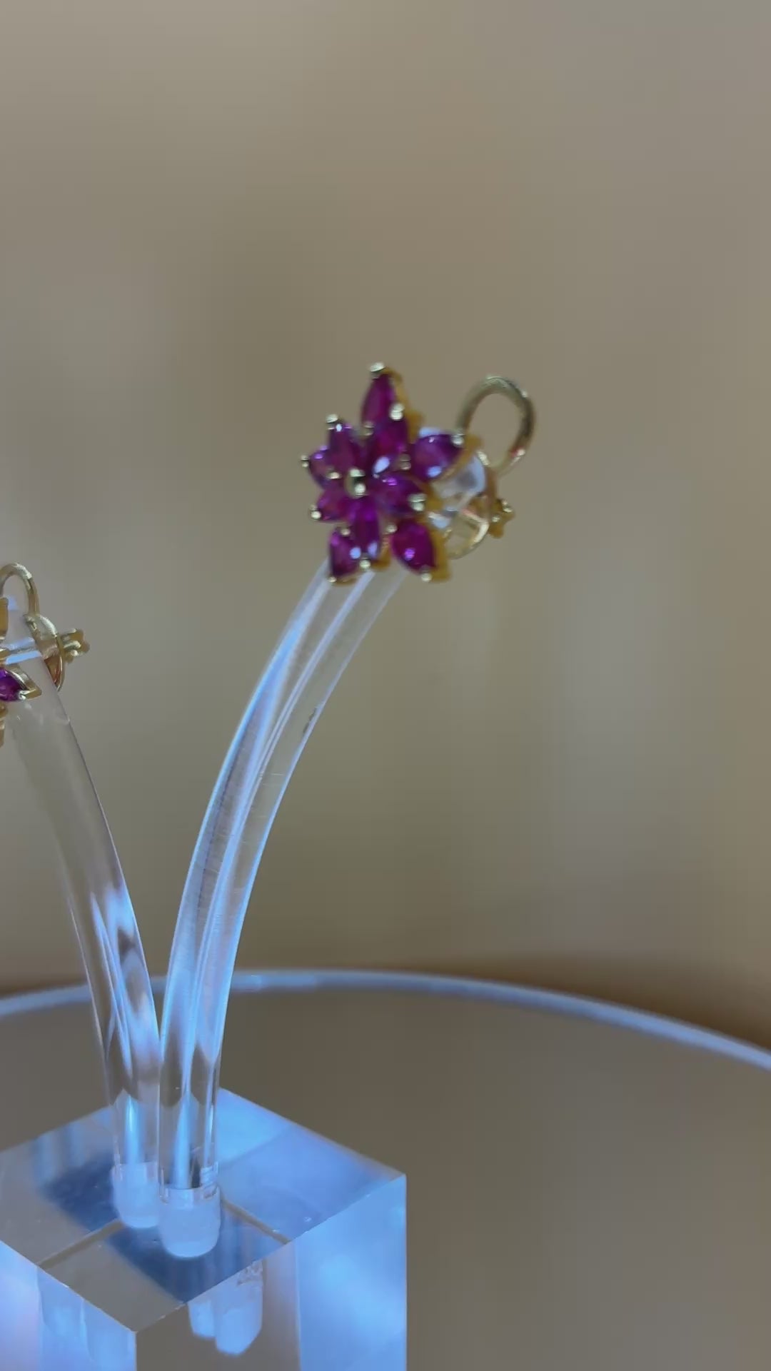 Ruby Marquise Cut Red Color 12K Gold Stud Earring