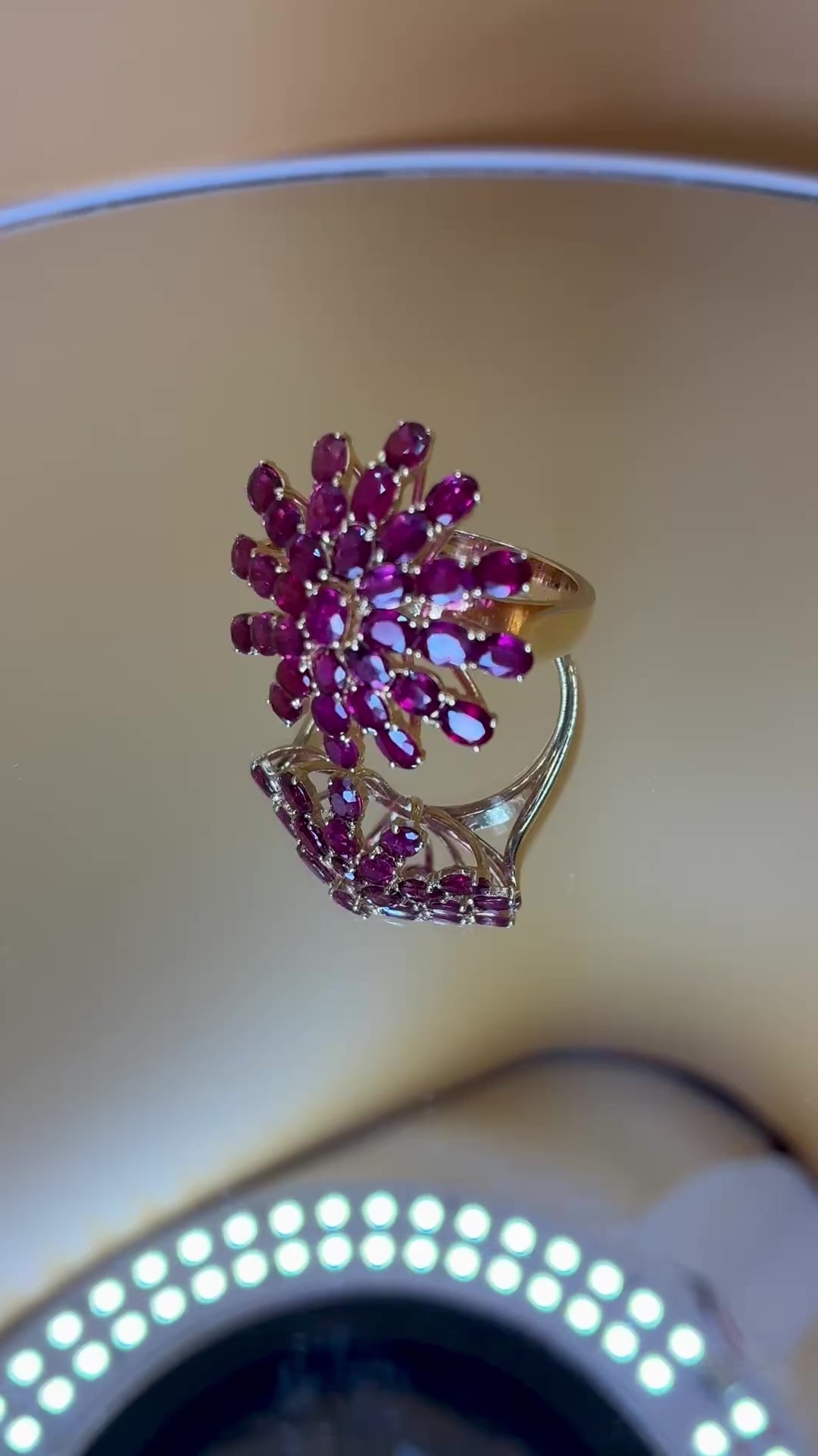 Dark Red Color Ruby Ring Size 6.5 18K Gold.