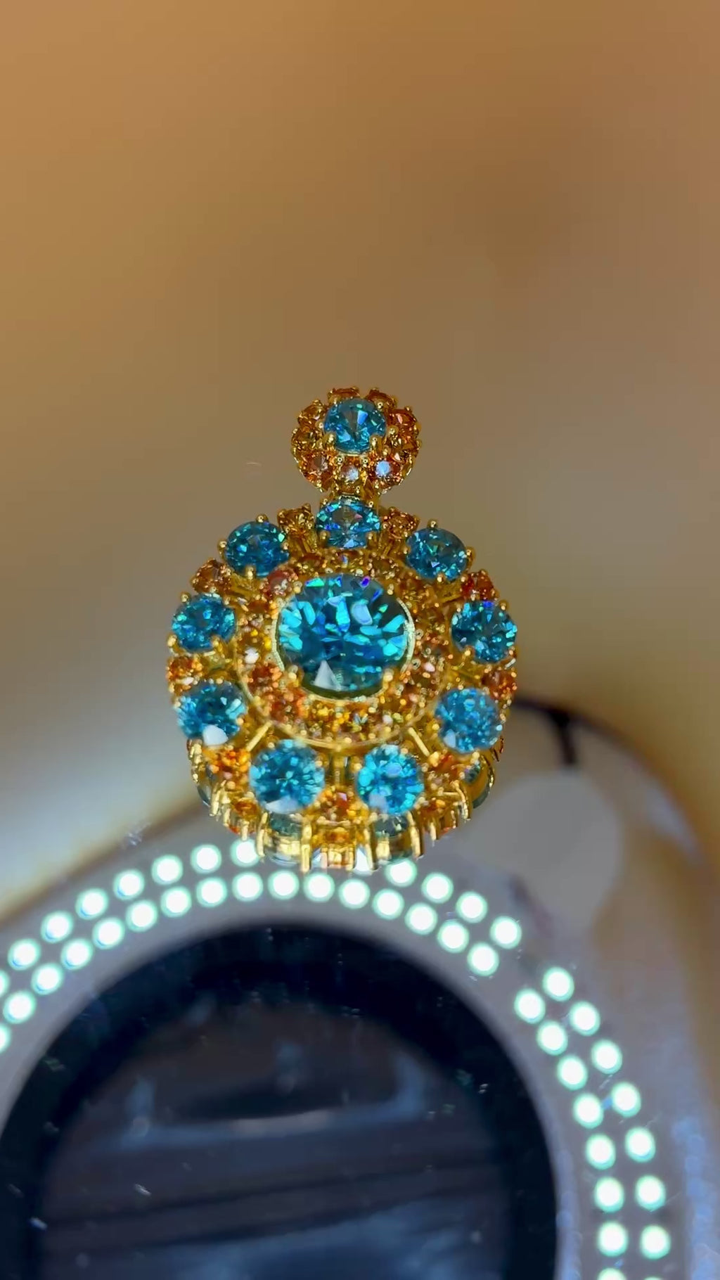 Cambodia Zircon Heated Treated With Yellow Sapphire 12K gold Pendant.