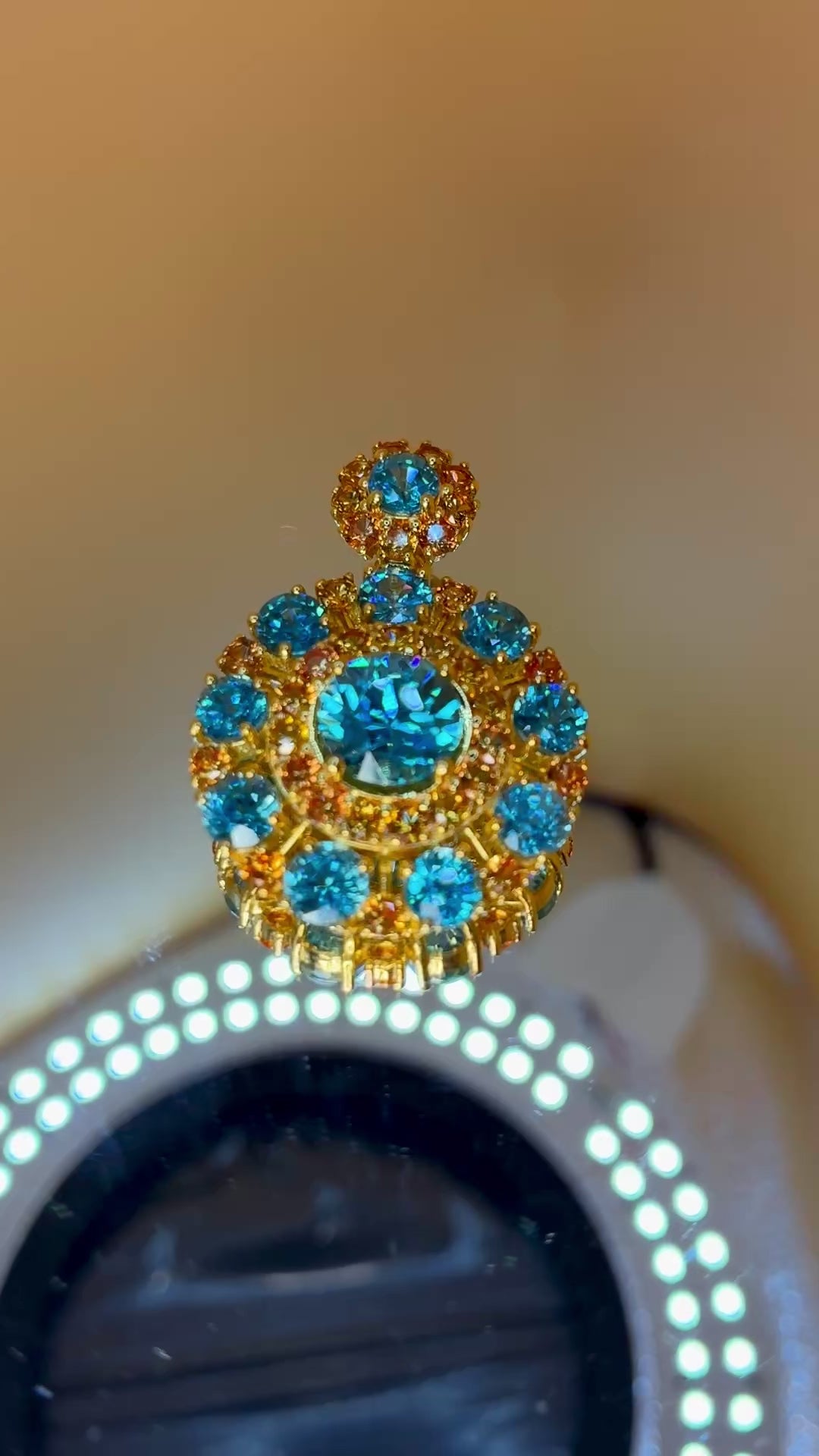 Cambodia Zircon Heated Treated With Yellow Sapphire 12K gold Pendant.