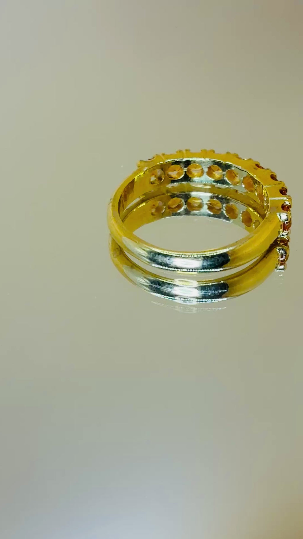 Yellow Sapphire 12K Gold Band.Size 5.5