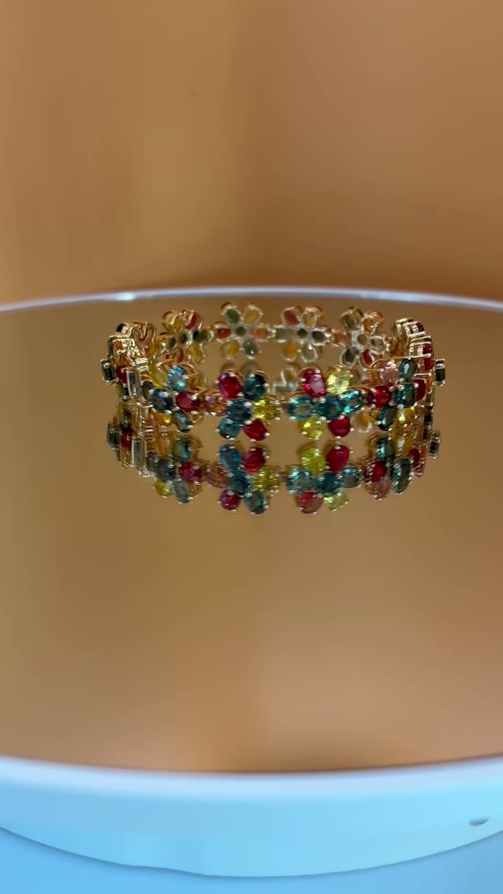 Multi Sapphire 12K Gold Bracelet Size 6.5