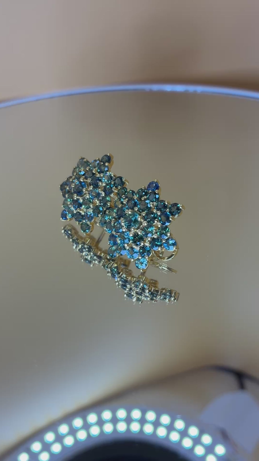 Green Sapphire With 12K Gold Earring.