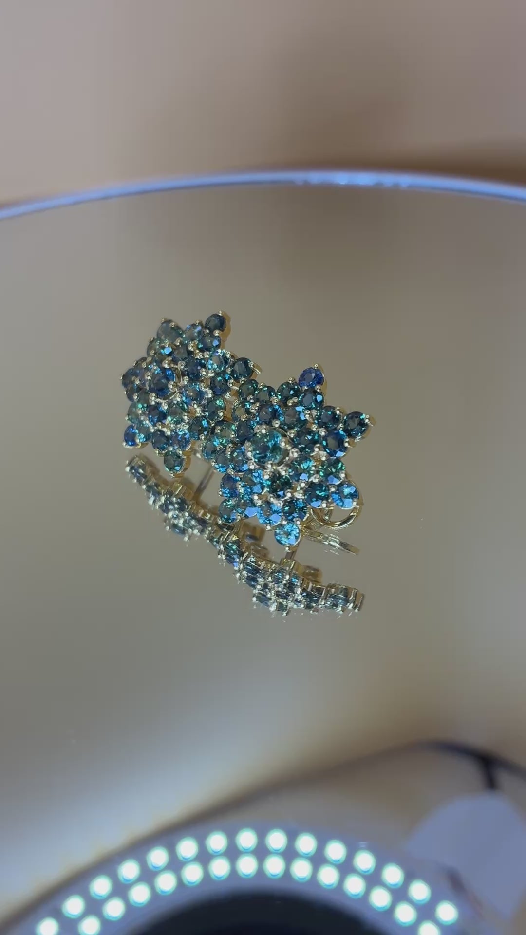 Green Sapphire With 12K Gold Earring.