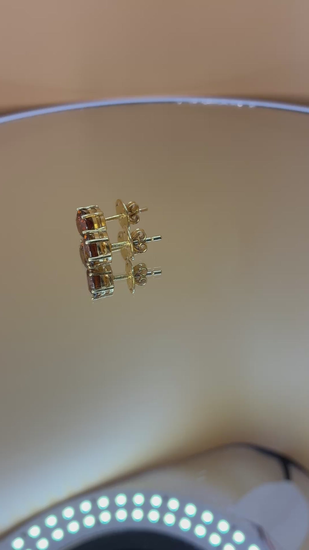 Natural Cambodia Zircon 5.90 Ct , 7.1 Ly. Unheated 12K Gold Stud Earring